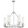 Boreas 29" Wide 6 Light Satin Nickel Chandelier With 11" Seedy Shade