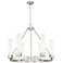 Boreas 29" Wide 6 Light Satin Nickel Chandelier With 11" White Shade
