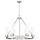 Boreas 29" Wide 6 Light Satin Nickel Chandelier With 8" White Shade