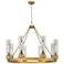 Boreas 36"W 6 Light Brushed Brass Chandelier With 11" Smoke Shade