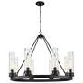 Boreas 36"W 6 Light Matte Black Chandelier With 11" Deco Swirl Shade