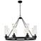 Boreas 36"W 6 Light Matte Black Chandelier With 11" Deco Swirl Shade