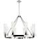 Boreas 36"W 6 Light Nickel Chandelier With 11" Striped Clear Shade
