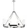 Boreas 36"W 6 Light Nickel Chandelier With 8" Striped White Shade