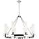 Boreas 36"W 6 Light Polished Nickel Chandelier With 11" White Shade