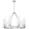 Boreas 36"W 6 Light Satin Nickel Chandelier w/ 11" Striped Clear Shade