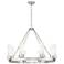 Boreas 36"W 6 Light Satin Nickel Chandelier w/ 8" Striped White Shade