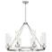 Boreas 36"W 6 Light Satin Nickel Chandelier With 11" Deco Swirl Shade