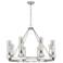 Boreas 36"W 6 Light Satin Nickel Chandelier With 11" Light Smoke Shade