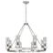 Boreas 36"W 6 Light Satin Nickel Chandelier With 8" Light Smoke Shade