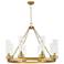 Boreas 36" Wide 6 Light Brushed Brass Chandelier With 11" Clear Shade