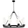 Boreas 36" Wide 6 Light Matte Black Chandelier With 11" White Shade