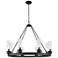 Boreas 36" Wide 6 Light Matte Black Chandelier With 8" Seedy Shade