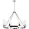 Boreas 36" Wide 6 Light Polished Nickel Chandelier With 8" Seedy Shade