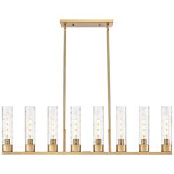 Boreas 48"W 6 Light Brass Stem Island Light w/ 11" Swirl Shade