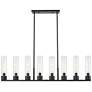 Boreas 48"W 6 Light Matte Black Stem Island Light With 11" Seedy Shade