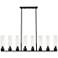 Boreas 48"W 6 Light Matte Black Stem Island Light With 11" Seedy Shade