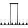 Boreas 48"W 6 Light Matte Black Stem Island Light With 8" Clear Shade