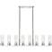 Boreas 48"W 6 Light Nickel Stem Island Light w/ 8" Striped Clear Shade