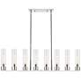 Boreas 48"W 6 Light Nickel Stem Island Light With 11" Clear Shade