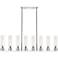 Boreas 48"W 6 Light Nickel Stem Island Light With 11" Clear Shade