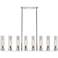 Boreas 48"W 6 Light Nickel Stem Island Light With 11" Smoke Shade