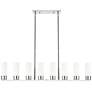Boreas 48"W 6 Light Nickel Stem Island Light With 8" White Shade