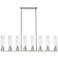 Boreas 48"W 6 Light Satin Nickel Stem Island Light w/ 11" Swirl Shade