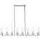 Boreas 48"W 6 Light Satin Nickel Stem Island Light With 8" Seedy Shade