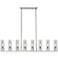 Boreas 48"W 6 Light Satin Nickel Stem Island Light With 8" Smoke Shade
