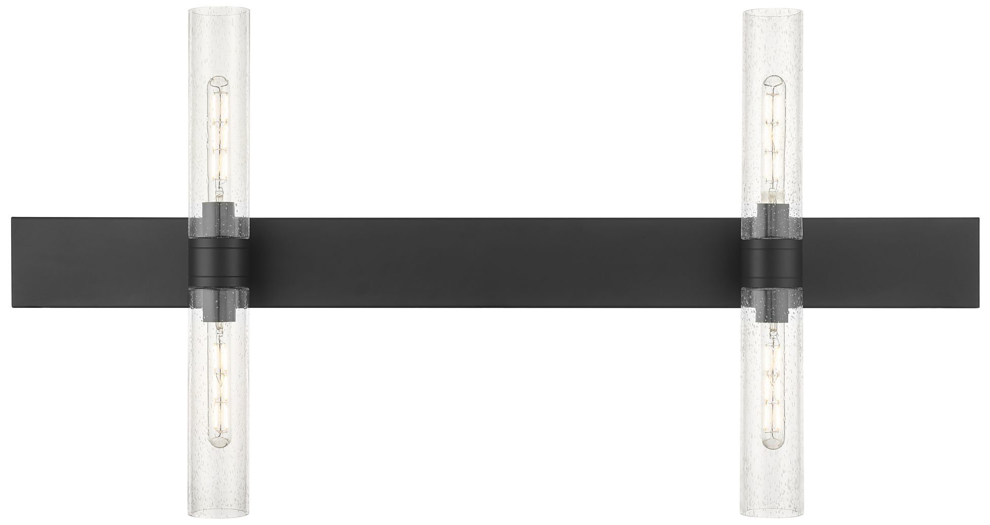 Image 2 Boreas 50 3/4" Wide Black 4-Light Bath Light w/ Seedy Glass more views