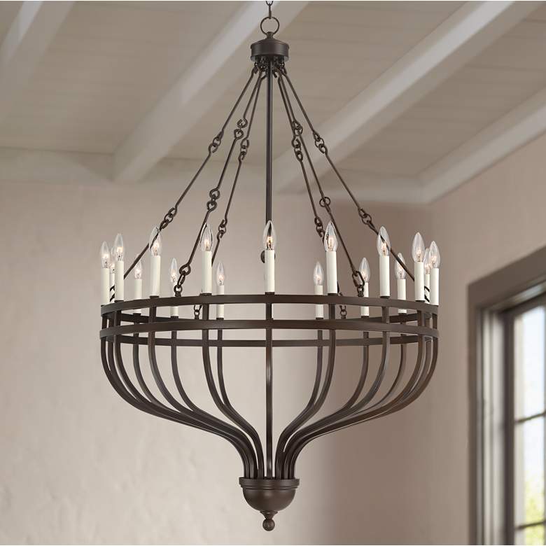 Image 1 Borego 33 inch Wide Oil-Rubbed Bronze 18-Light Chandelier