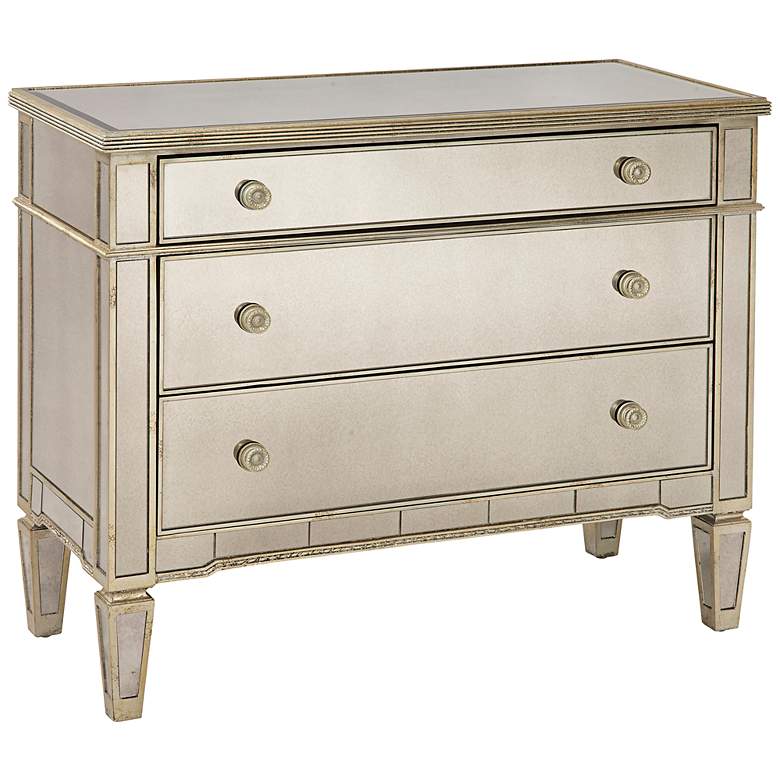 Image 1 Borghese Antique Mirror 3-Drawer Hall Chest