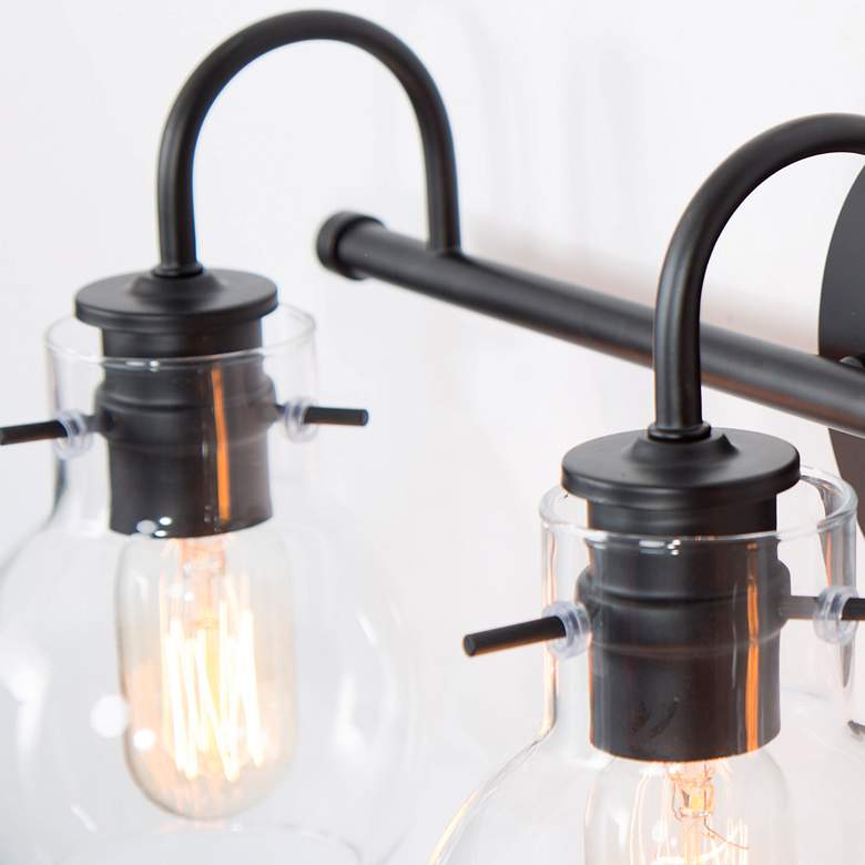 Image 2 Borislav 22" Wide Matte Black 3-Light Vanity Bath Light more views