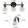 3_Borislav 22" Wide Matte Black 3-Light Vanity Bath Light more views