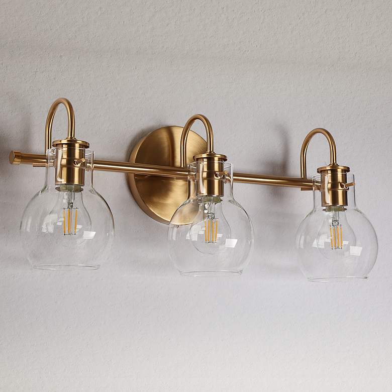 Image 5 Borislav 22" Wide Plating Brass 3-Light Vanity Bath Light more views