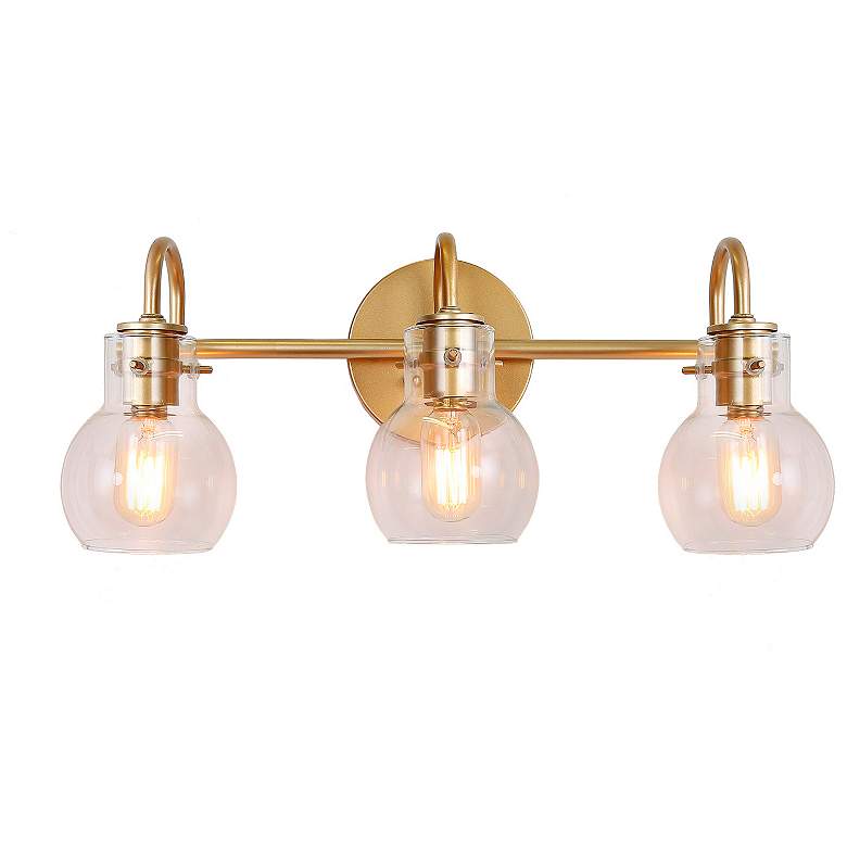 Image 1 Borislav 22" Wide Polished Gold 3-Light Vanity Bath Light