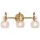 Borislav 22" Wide Polished Gold 3-Light Vanity Bath Light