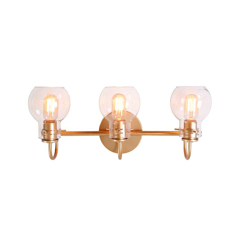 Image 6 Borislav 22" Wide Polished Gold 3-Light Vanity Bath Light more views