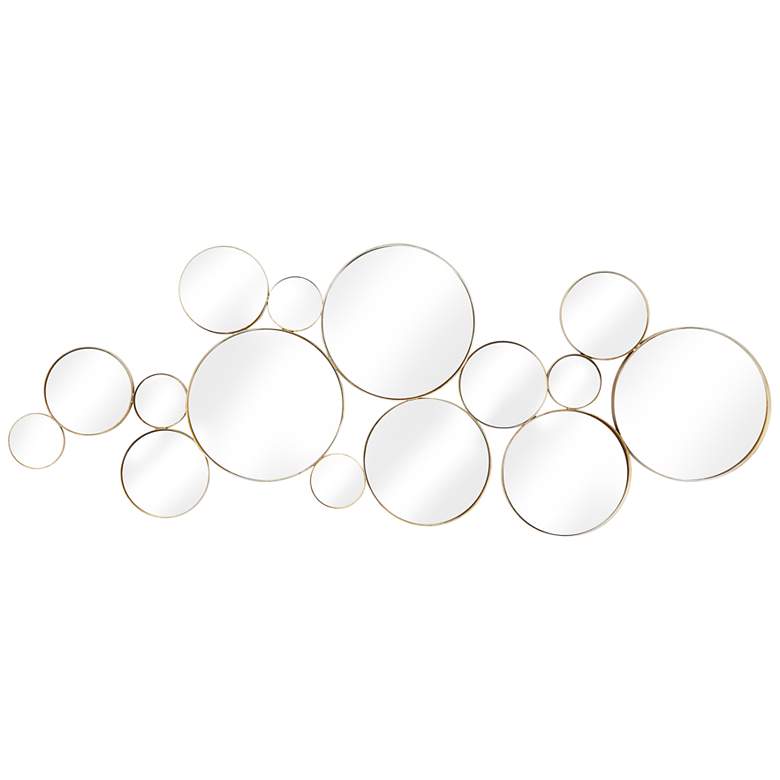 Image 2 Bosal Polished Gold 54" x 21" Bubble Cluster Wall Mirror