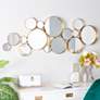 Bosal Polished Gold 54" x 21" Bubble Cluster Wall Mirror