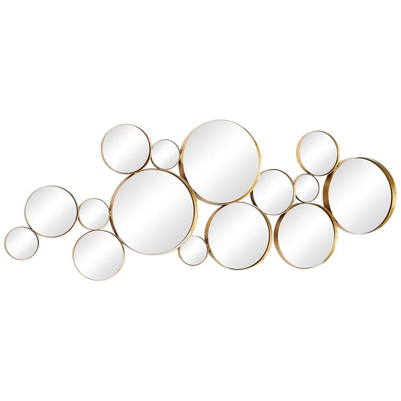 Image 4 Bosal Polished Gold 54 inch x 21 inch Bubble Cluster Wall Mirror more views