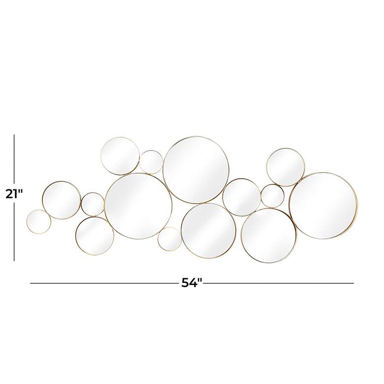 Image 6 Bosal Polished Gold 54" x 21" Bubble Cluster Wall Mirror more views