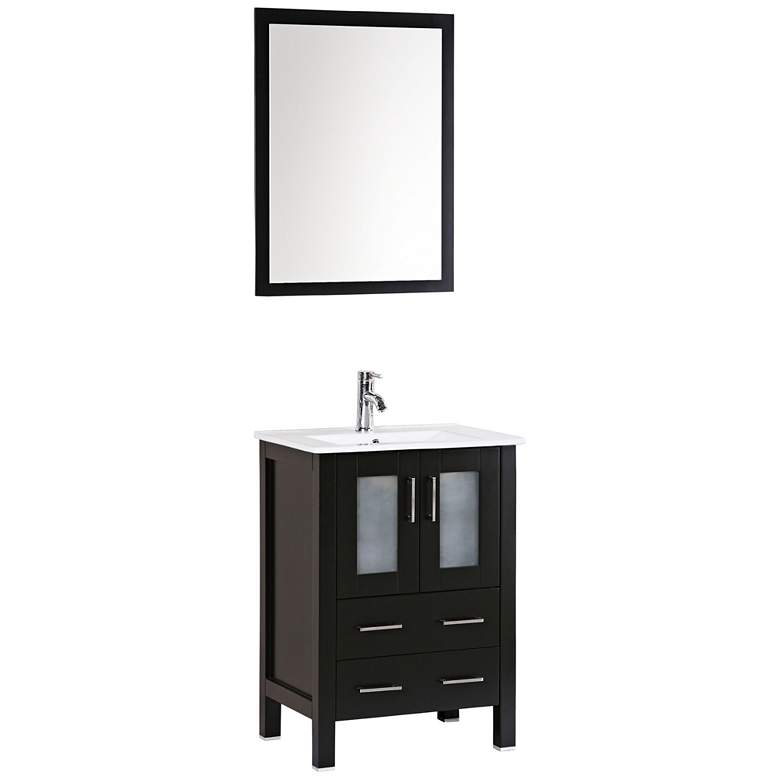 Image 1 Bosconi 24" Espresso Integrated Single-Sink Vanity Set