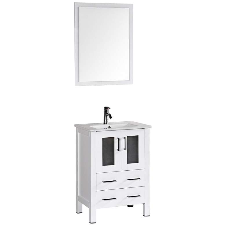Image 1 Bosconi 24" Gloss White Integrated Single-Sink Vanity Set
