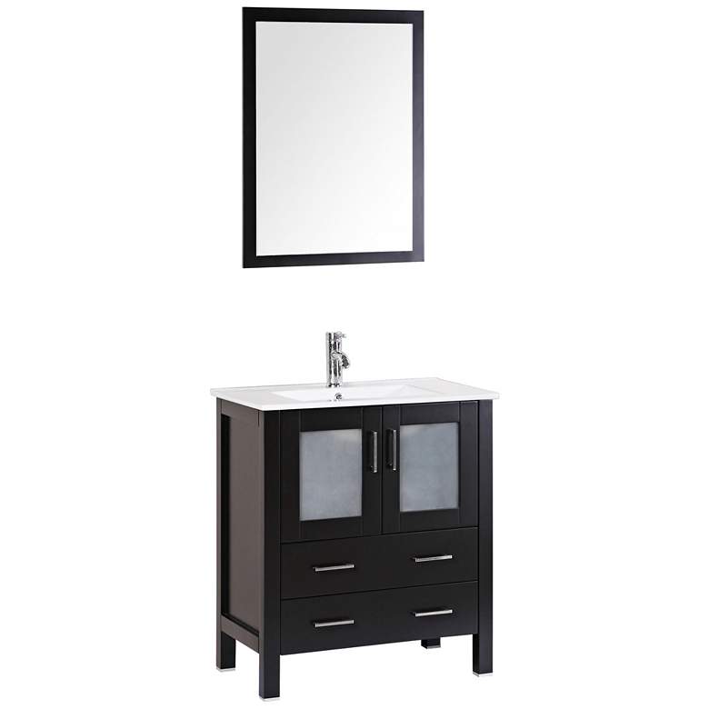 Image 1 Bosconi 30 inch Espresso Integrated Single-Sink Vanity Set