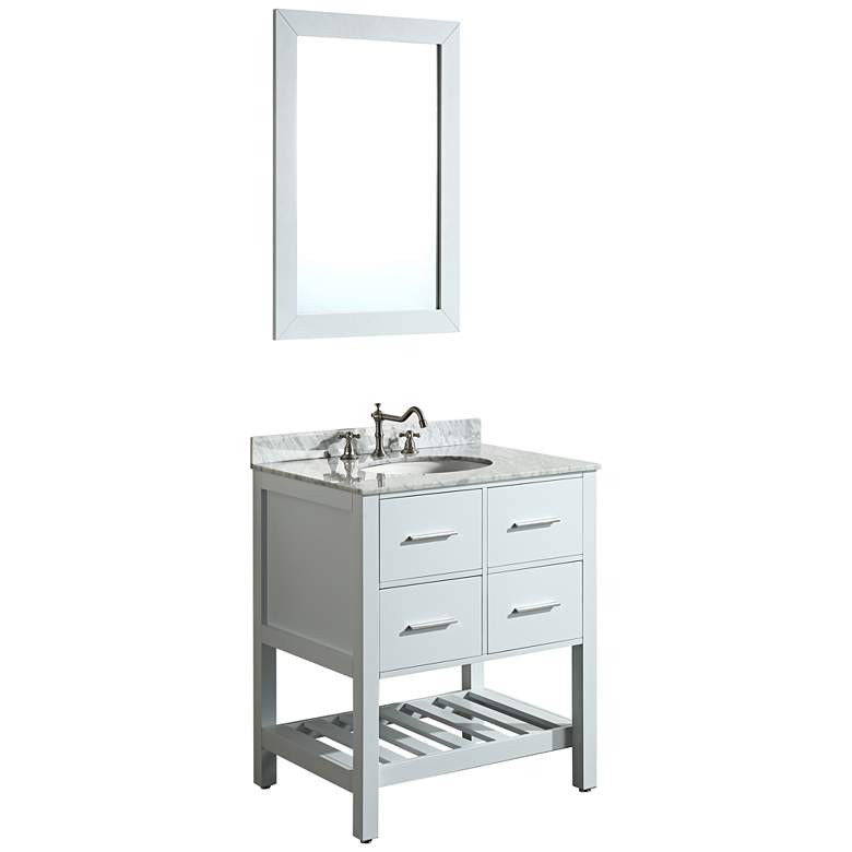 Image 1 Bosconi 30" White 2-Drawer Single Sink Vanity Set