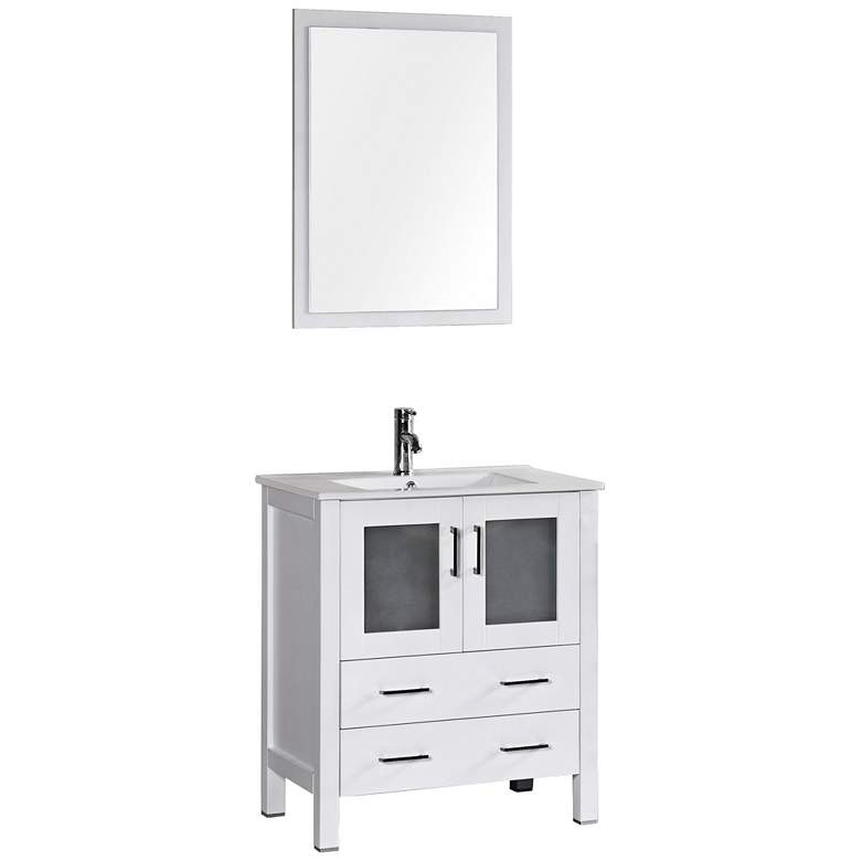 Image 1 Bosconi 30" White Integrated Single-Sink Bath Vanity Set