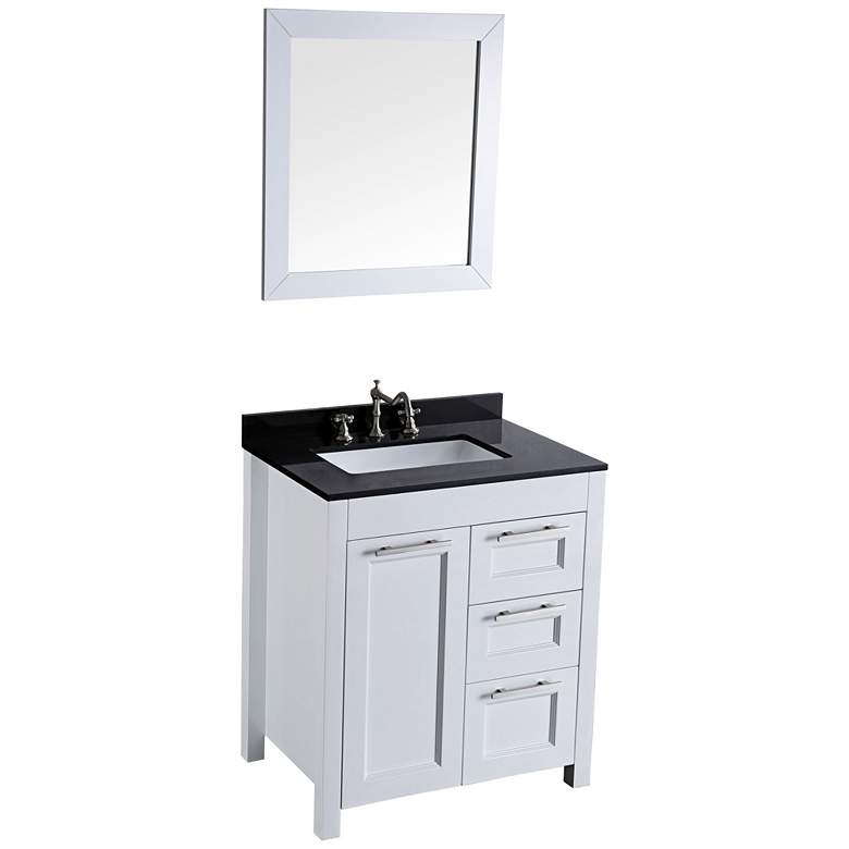 Image 1 Bosconi 30 inch White Single-Sink Vanity Set with Mirror