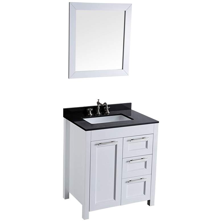 Image 1 Bosconi 30" White Single-Sink Vanity Set with Mirror